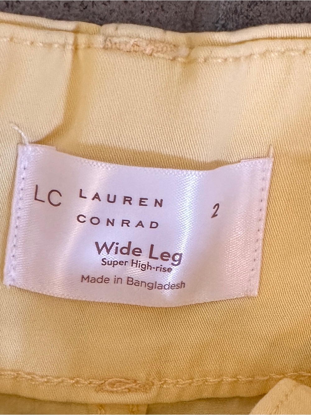 NWOT Sz 2 LC Lauren Conrad Butter Yellow Wide-Leg Cotton Pants - Picture 5 of 7